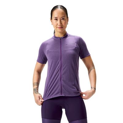 WOMEN'S LOOP S/S ZIPPED JERSEY HTR - HEATHER RE9105HTR ENDURA